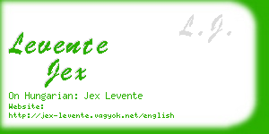 levente jex business card